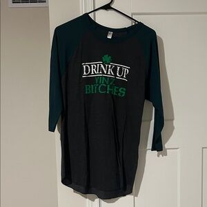 Green and Black Graphic Tee